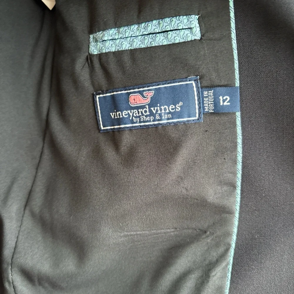 Vineyard Vines Dark Navy Blazer with Gold Buttons Kids - Unisex Size 12 - Picture 3 of 7